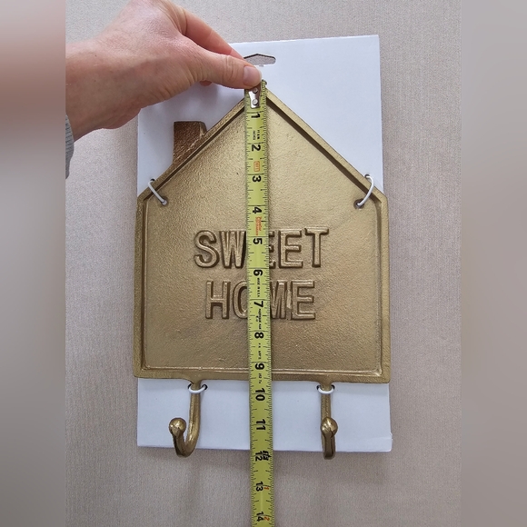 NWT Target Threshold Goldtone "Sweet Home" Wall Hooks Sign Key Rack - Picture 7 of 8